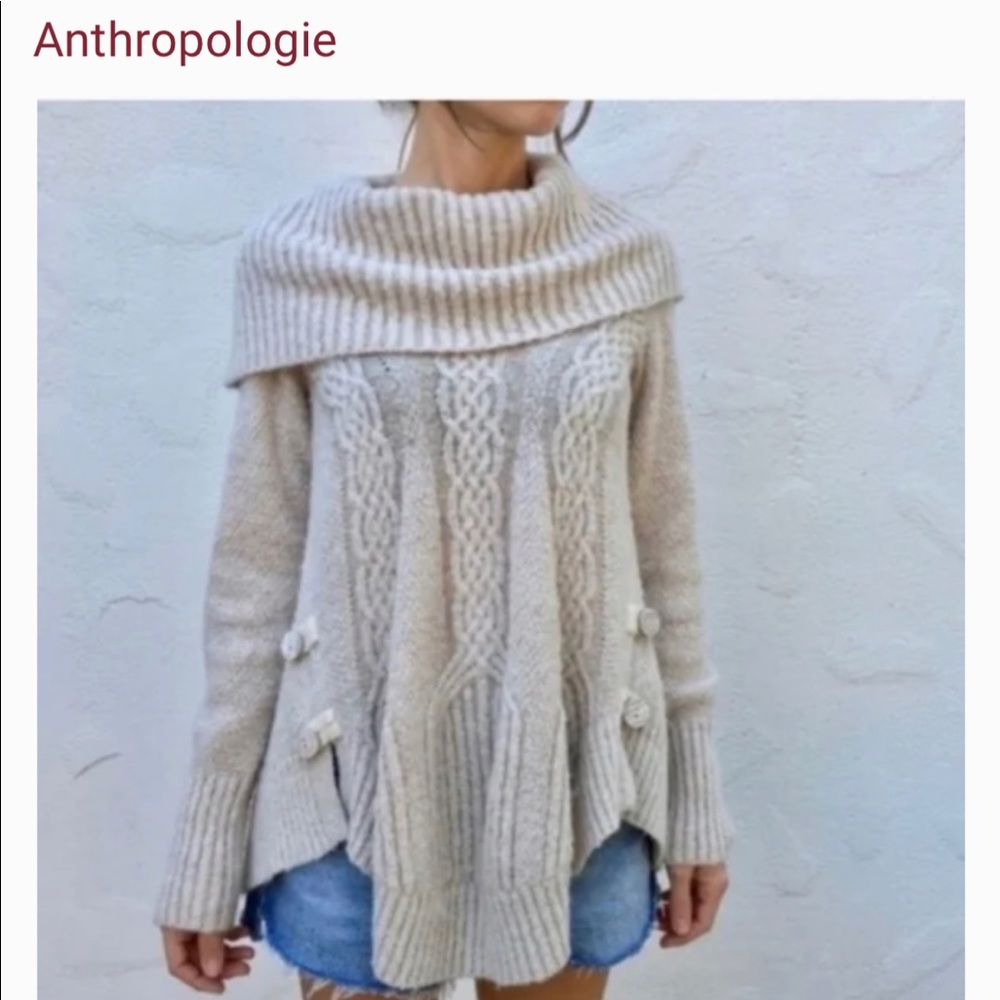 Anthropologie angel of the north cream sweater